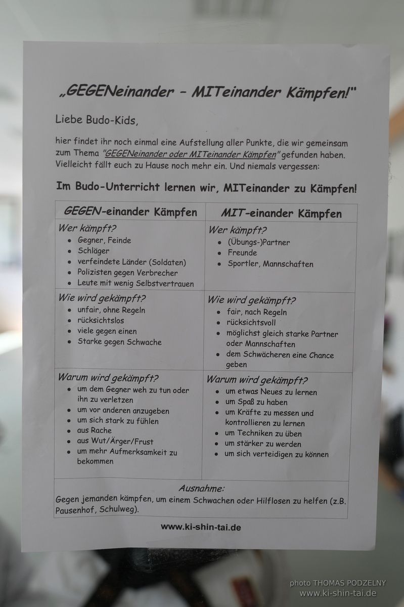 Wochenendseminar der Budo-Kids 2024